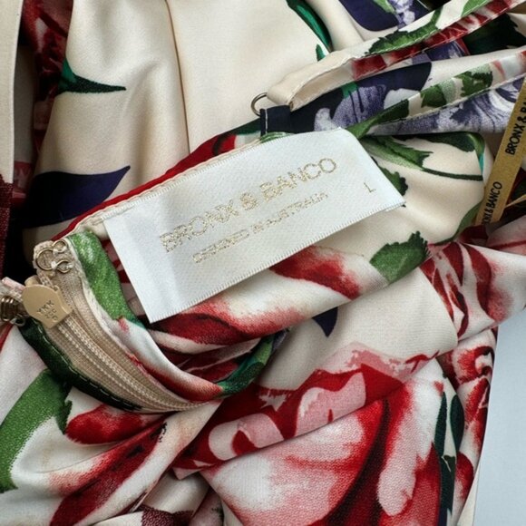 🆕 BRONX & BANCO 🧿 NWOT Leo Floral Print Maxi Gown - Size L / US 8 - Picture 14 of 16